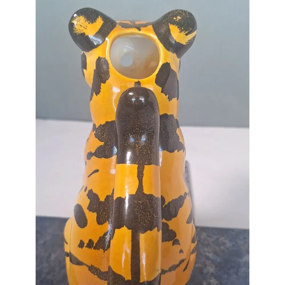 Vintage 1975 R.E.M.O Italy Tiger Ceramic Pitcher Decanter MCM Art Pottery- NM!